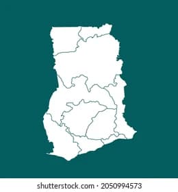 Ghana map with green background absolute